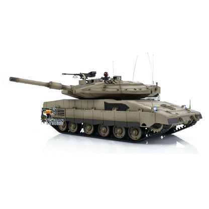 Henglong 1/16 TK7.0 Plastic IDF Merkava MK IV RTR RC Tank 3958 with Barrel Recoil BB Infrared Combat Smoke Metal Suspension Arm