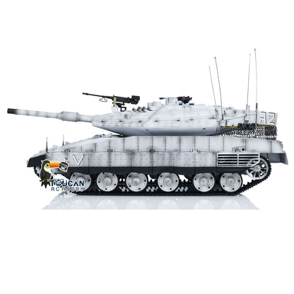 Henglong 1/16 TK7.0 Plastic IDF Merkava MK IV RTR RC Tank 3958 with Barrel Recoil BB Infrared Combat Smoke Metal Suspension Arm
