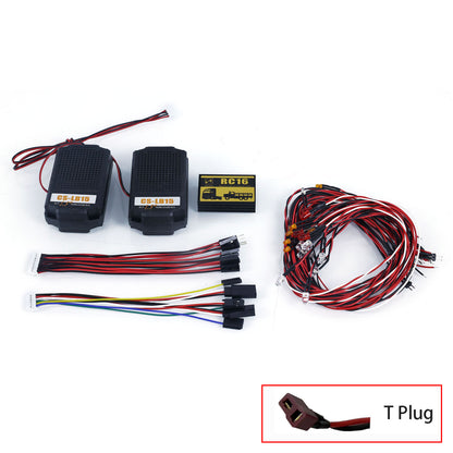 CS RC16 LED Light Sound System Set 2PCS 1.5 Inches Speakers for 1/14 RC Tractor Trucks Crawler Off-road Vehicle DIY Parts