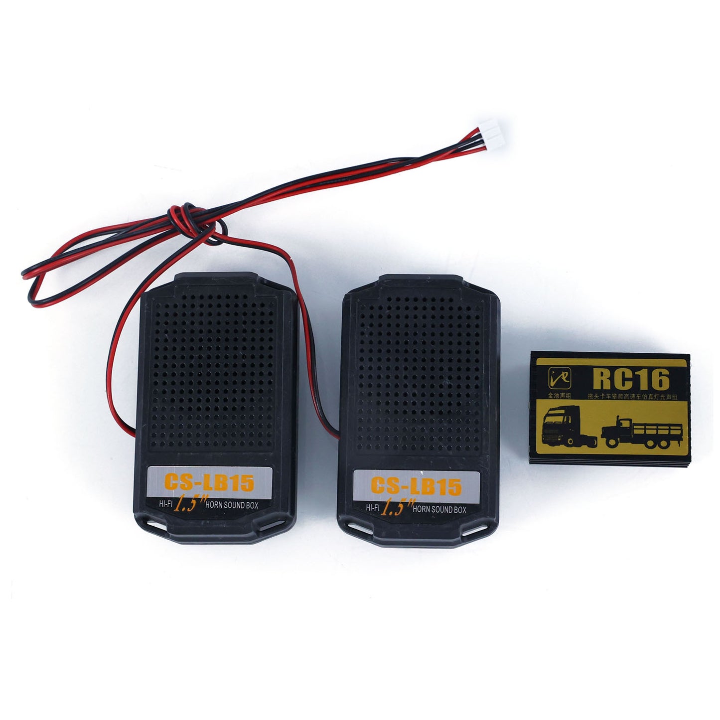 CS RC16 LED Light Sound System Set 2PCS 1.5 Inches Speakers for 1/14 RC Tractor Trucks Crawler Off-road Vehicle DIY Parts