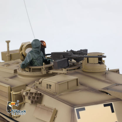 Henglong 1:16 7.0 USA M1A2 Abrams RC Battle Tank 3918 RTR Model 360 Degrees Turret Barrel Recoil Plastic Upper Hull Tracks Wheels