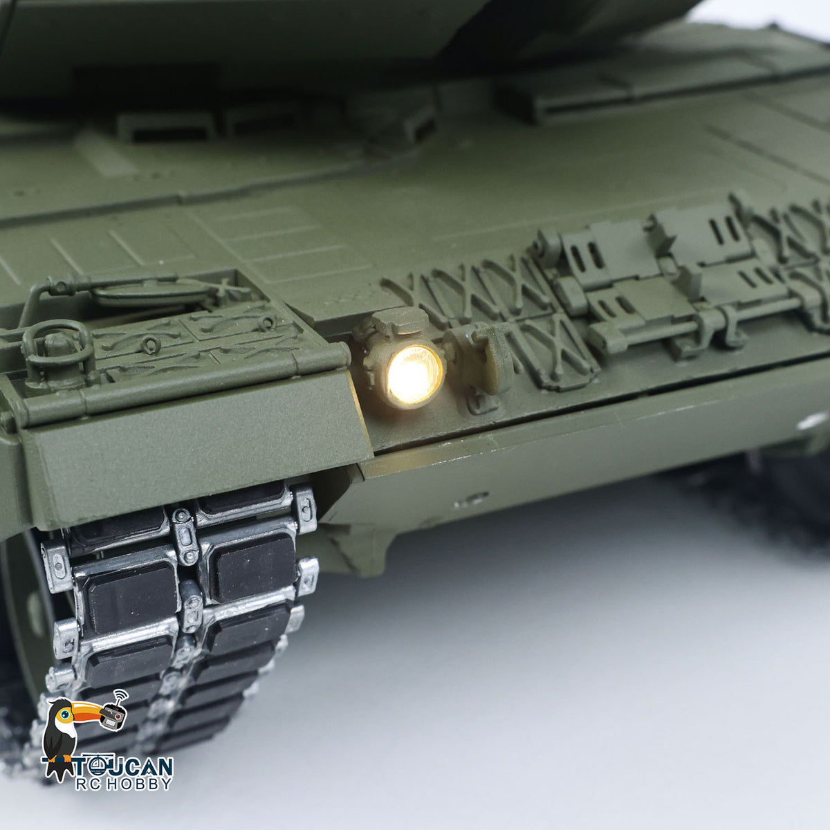 TOUCAN 1/16 Metal 3889 German Leopard A6 RTR RC Tank 360 Degree Turret Electric Periscope Barrel Recoil Smoke Metal Road Drive Idler Wheels