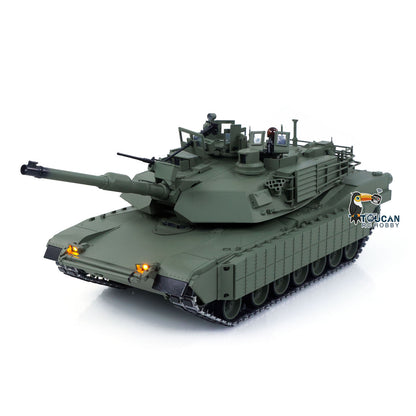 TOUCAN 1/16 Metal RC Tank M1A2 Abrams IR Dual Current Driving Gearbox Barrel Recoil Elevation 360 Turret Rotation Smoke RTR Electric Periscope