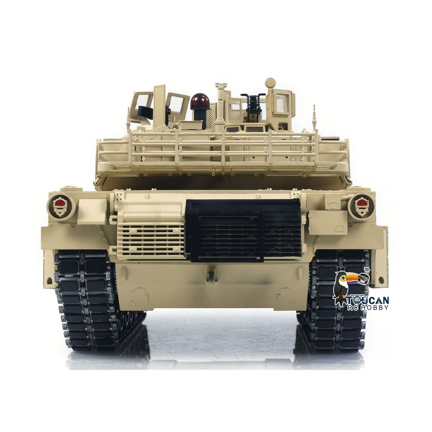 TOUCAN 1/16 Metal RC Tank M1A2 Abrams IR Dual Current Driving Gearbox Barrel Recoil Elevation 360 Turret Rotation Smoke RTR Electric Periscope