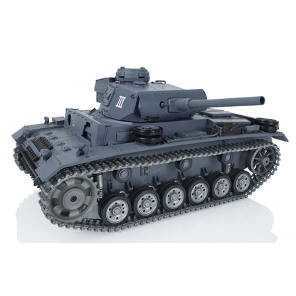 Henglong 1/16 7.0 Customized Panzer III H 3849 Panther 3819 RTR RC Tank FPV 360 Degree Turret BB IR Metal Barrel Tracks Drive Idler Road Wheels
