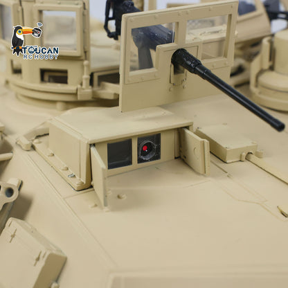 TOUCAN 1/16 Metal RC Tank M1A2 Abrams IR Dual Current Driving Gearbox Barrel Recoil Elevation 360 Turret Rotation Smoke RTR Electric Periscope