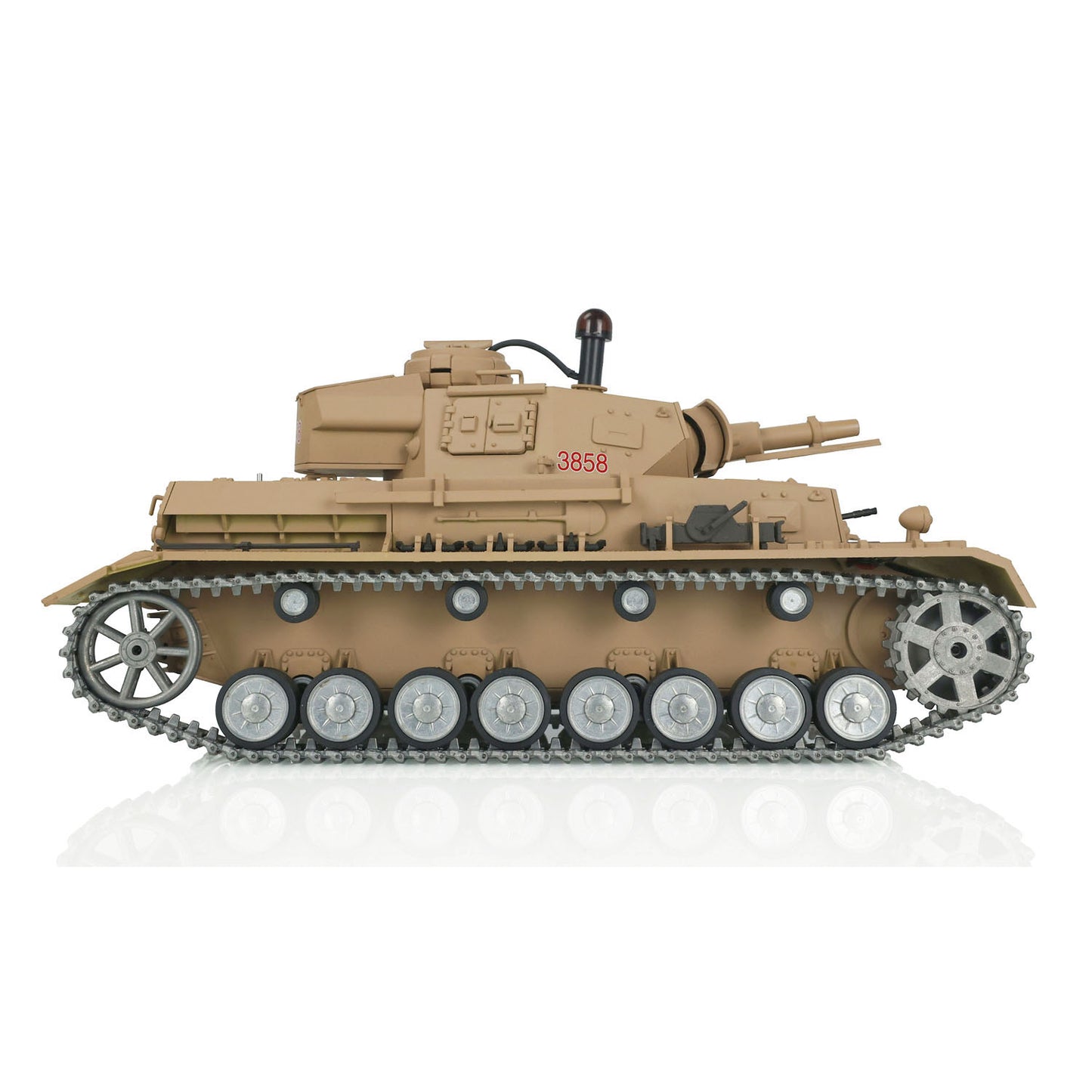 Henglong 1/16 2.4G 7.0 Customized 3858 Panzer IV F RTR RC Tank 360 Degree Turret Smoke IR BB Metal Tracks Drive Idler Road Wheels Gearbox Tracks