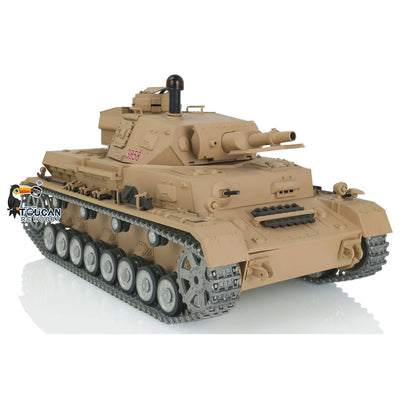 Henglong 1/16 Snow 7.0 Customized Panzer IV F RTR RC Tank 3858 Metal Wheels 360 Degree Turret Rotation Smoking Infrared Combating System