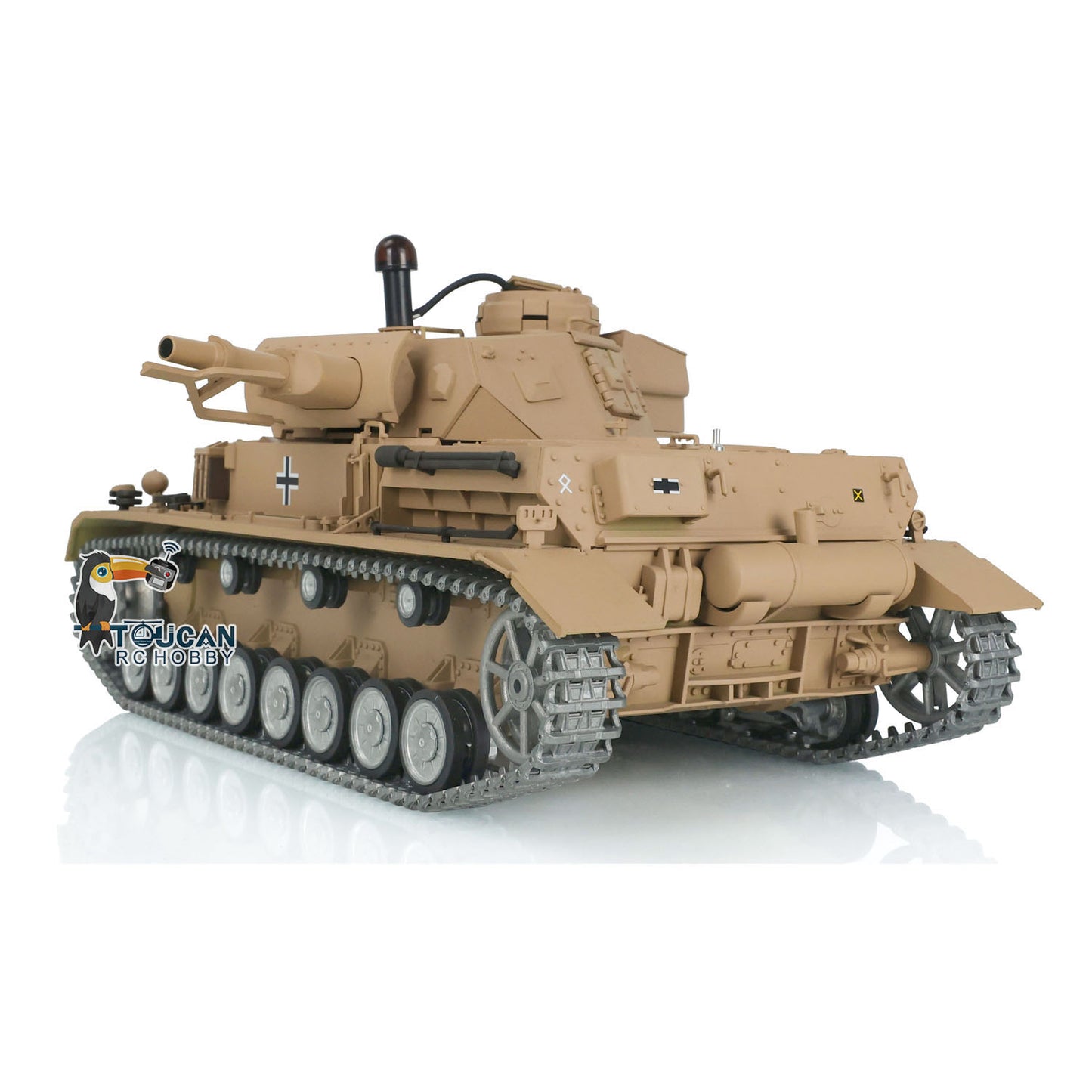 Henglong 1/16 7.0 FPV Customized Panzer IV F2/Panzer IV F RTR RC Tank 3859 Metal Track Driving Wheel 360 Degree Turret Rotation Infrared Combating System