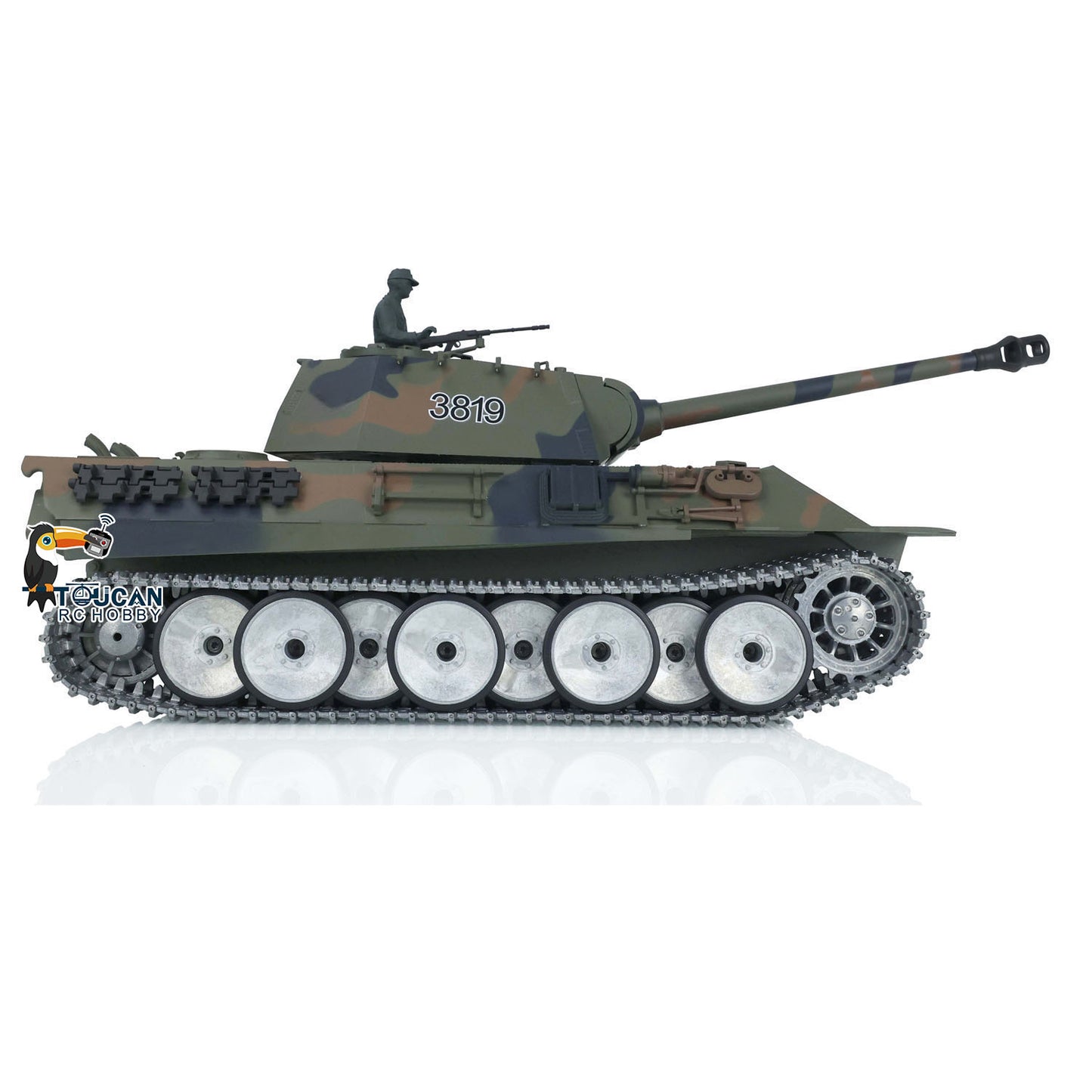 Henglong 1/16 TK7.0 German Panther RTR RC Tank 3819 FPV 360 Degrees Turret BB IR Smoke Metal Barrel Tracks Sprockets Idlers Road Wheels