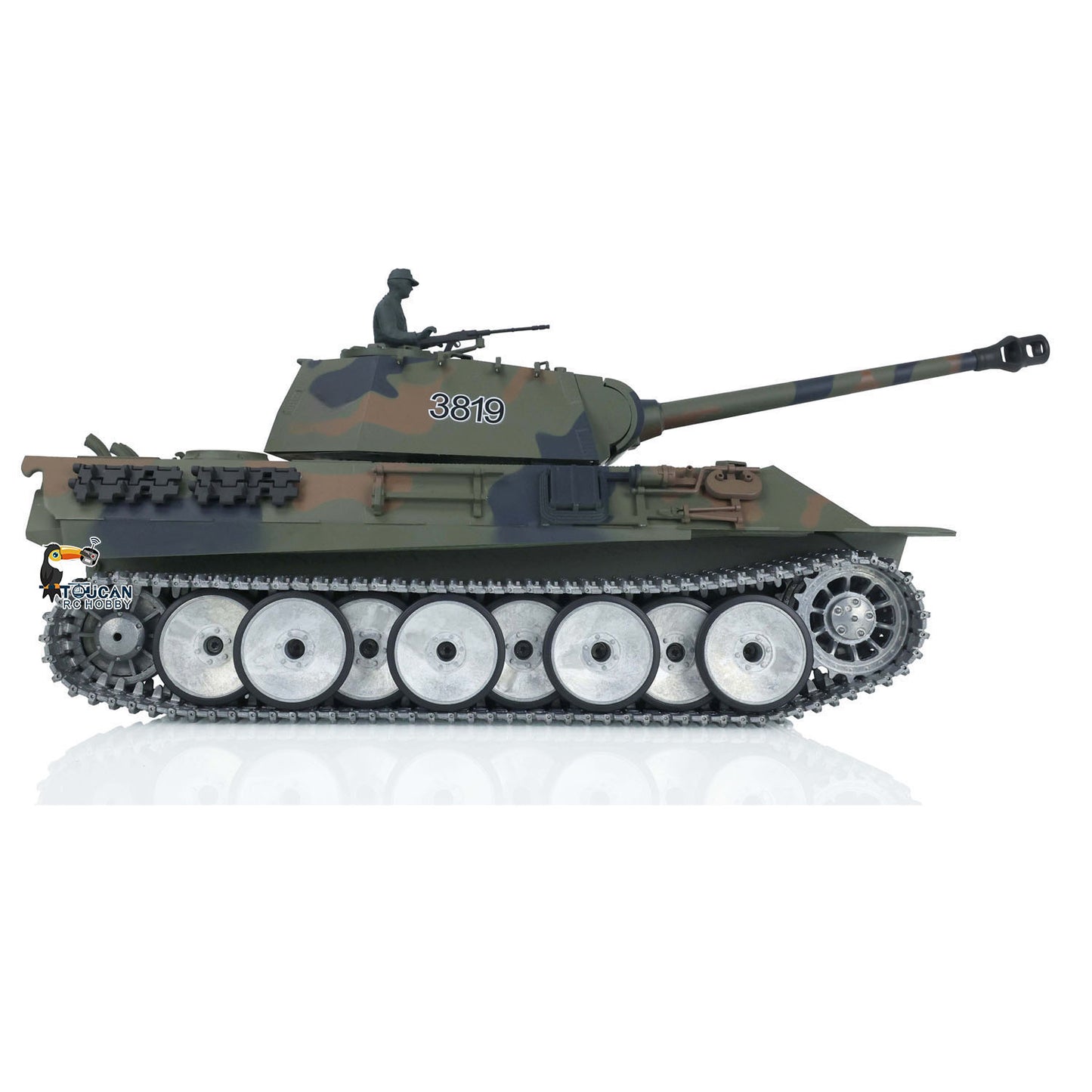 Henglong 1/16 Snow 7.0 Customized Panther RTR RC Tank 3819 Metal Tracks Wheels 360 Degree Turret Rotation Infrared Combating System