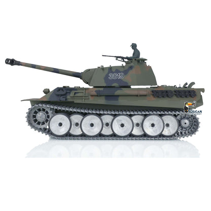 Henglong 1/16 Snow 7.0 Customized Panther RTR RC Tank 3819 Metal Tracks Wheels 360 Degree Turret Rotation Infrared Combating System