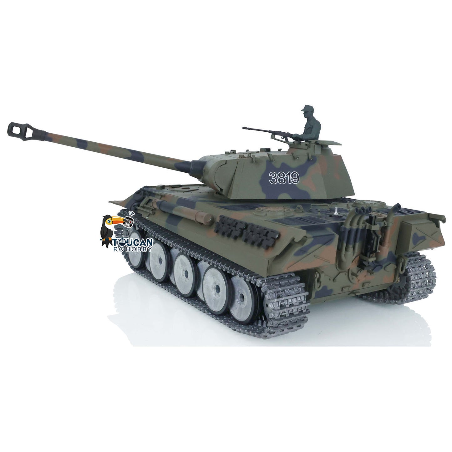 Henglong 1/16 TK7.0 German Panther RTR RC Tank 3819 FPV 360 Degrees Turret BB IR Smoke Metal Barrel Tracks Sprockets Idlers Road Wheels