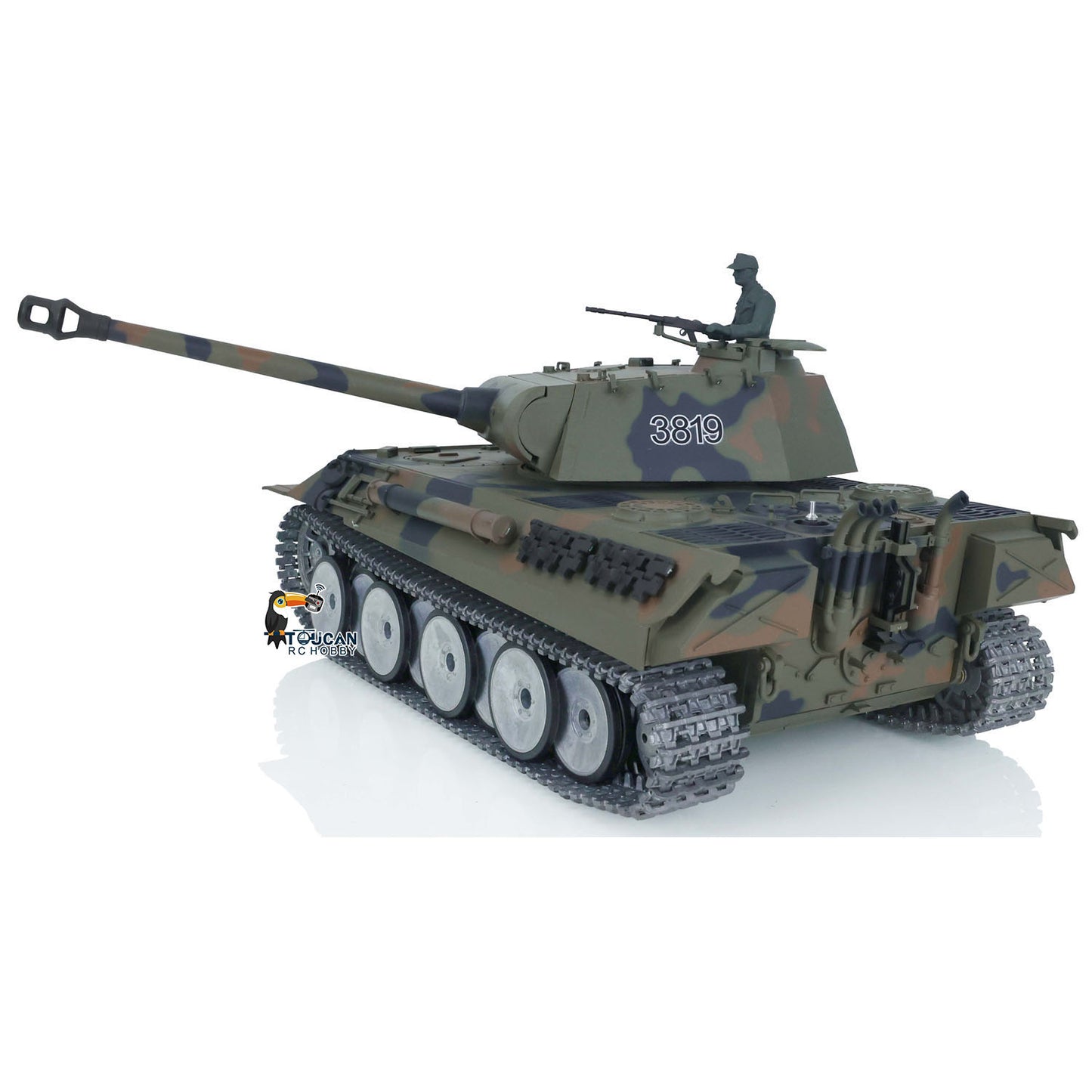 Henglong 1/16 Snow 7.0 Customized Panther RTR RC Tank 3819 Metal Tracks Wheels 360 Degree Turret Rotation Infrared Combating System