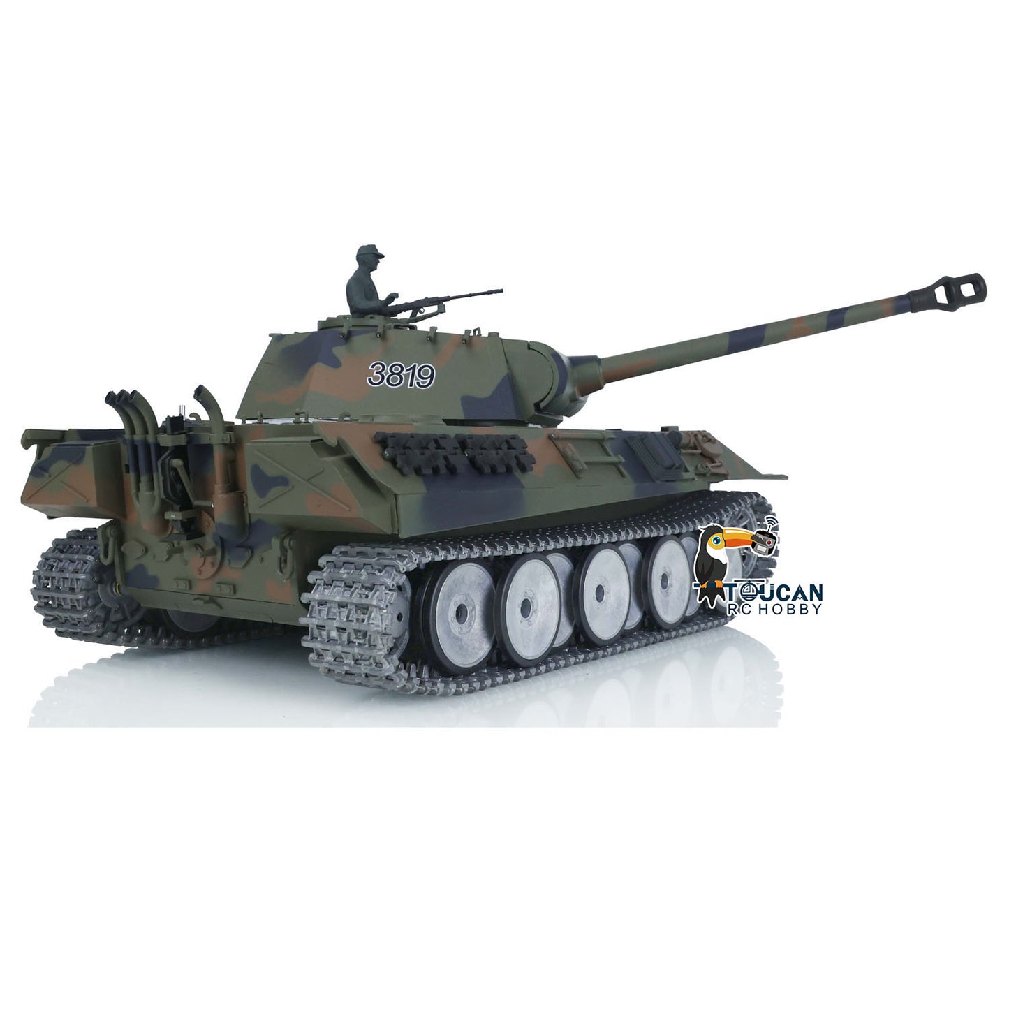 Henglong 1/16 TK7.0 German Panther RTR RC Tank 3819 FPV 360 Degrees Turret BB IR Smoke Metal Barrel Tracks Sprockets Idlers Road Wheels