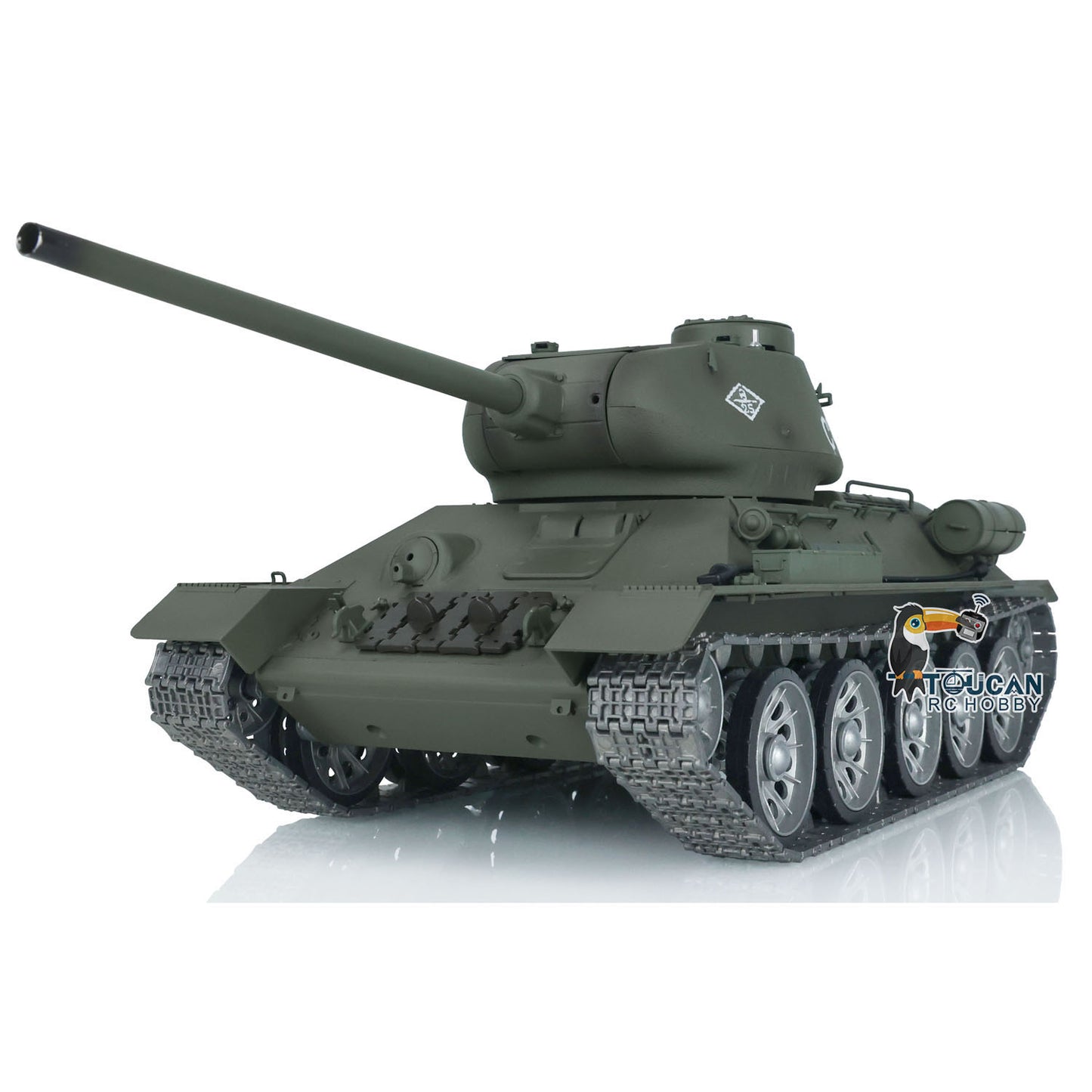 Henglong 1/16 7.0 T34-85 3909 RTR RC Tank BB IR Barrel Recoil 360 Degree Turret Metal Tracks Road Drive Idler Wheels