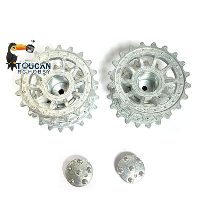 US Stock 1 Pair Metal Sprockets Drive Wheel for Heng Long 1/16 RC Battle Tanks German Tiger I 3818 Panther 3819 Military Armored Vehicle Parts