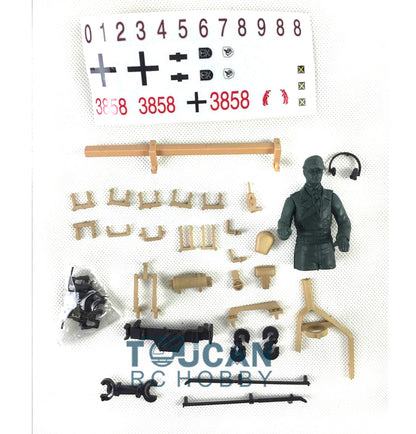 Plastic Sprockets Road Wheels Idlers Accessories Pack Decal Assembled Chassis For HL 1/16 3858 RC Tank Vehicle DIY Model