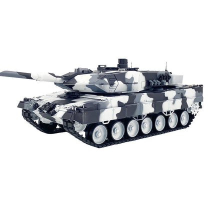 2.4G Henglong 1/16 7.0 Leopard2A6 RC Tank 3889 Metal Gearbox Suspension Bars BB IR Barrel Recoil Sound Smoking Light Battery