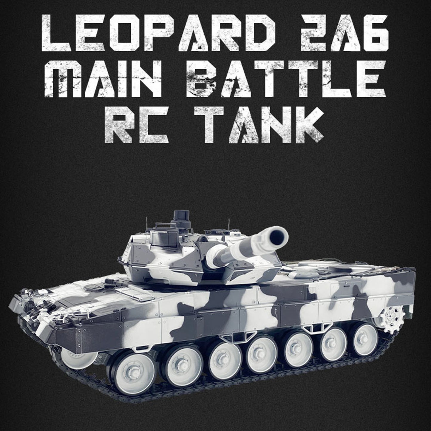 2.4G Henglong 1/16 7.0 Leopard2A6 RC Tank 3889 Metal Gearbox Suspension Bars BB IR Barrel Recoil Sound Smoking Light Battery