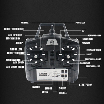 2.4G Henglong 1/16 7.0 Leopard2A6 RC Tank 3889 Metal Gearbox Suspension Bars BB IR Barrel Recoil Sound Smoking Light Battery