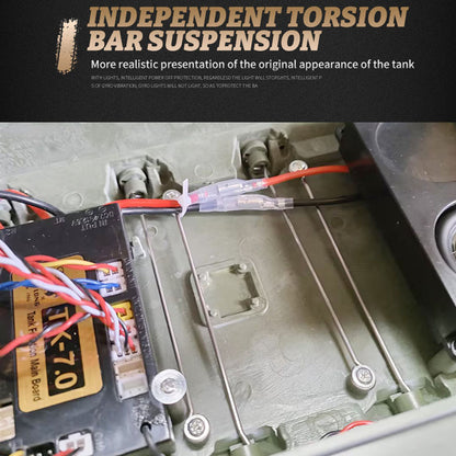 2.4G Henglong 1/16 7.0 Leopard2A6 RC Tank 3889 Metal Gearbox Suspension Bars BB IR Barrel Recoil Sound Smoking Light Battery