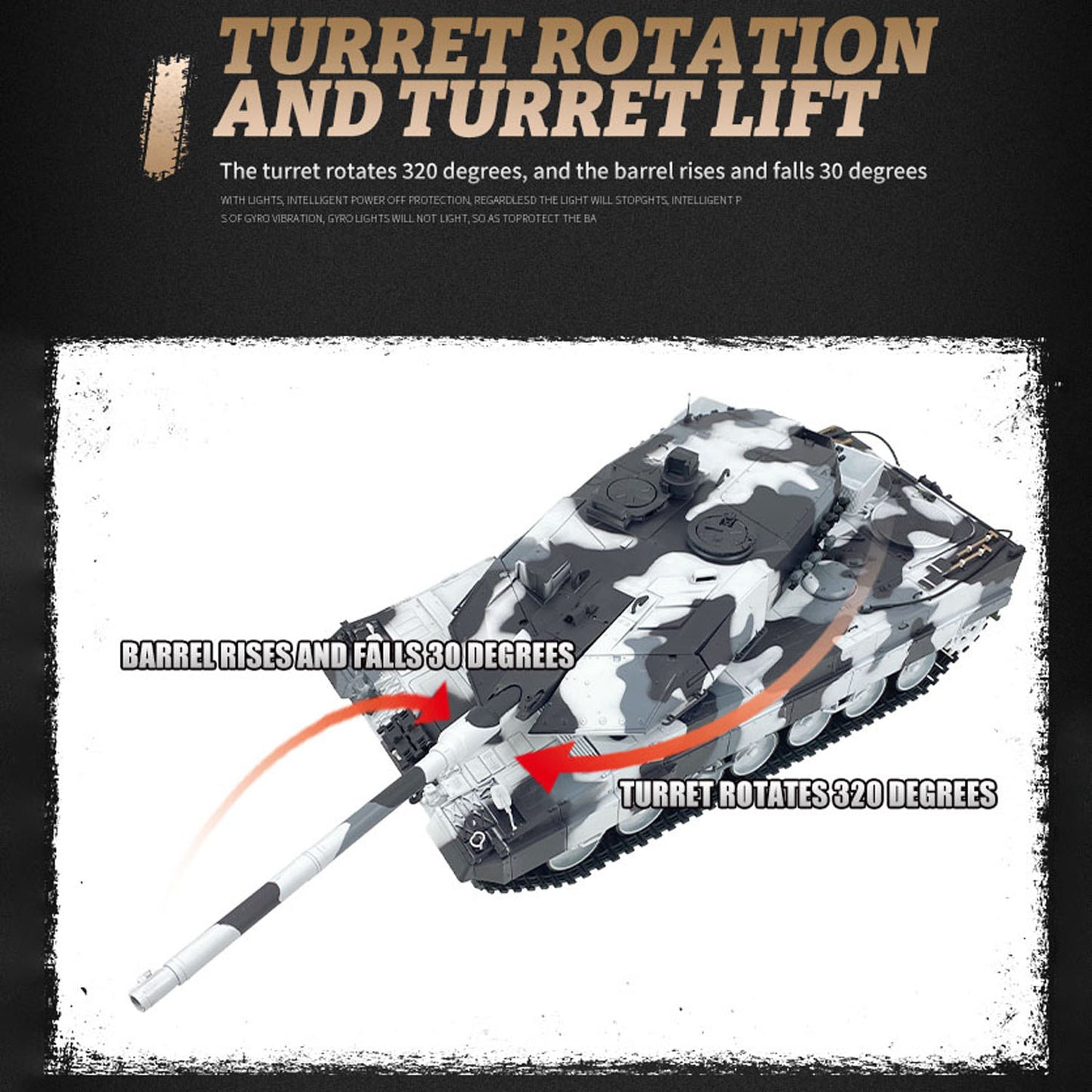 2.4G Henglong 1/16 7.0 Leopard2A6 RC Tank 3889 Metal Gearbox Suspension Bars BB IR Barrel Recoil Sound Smoking Light Battery