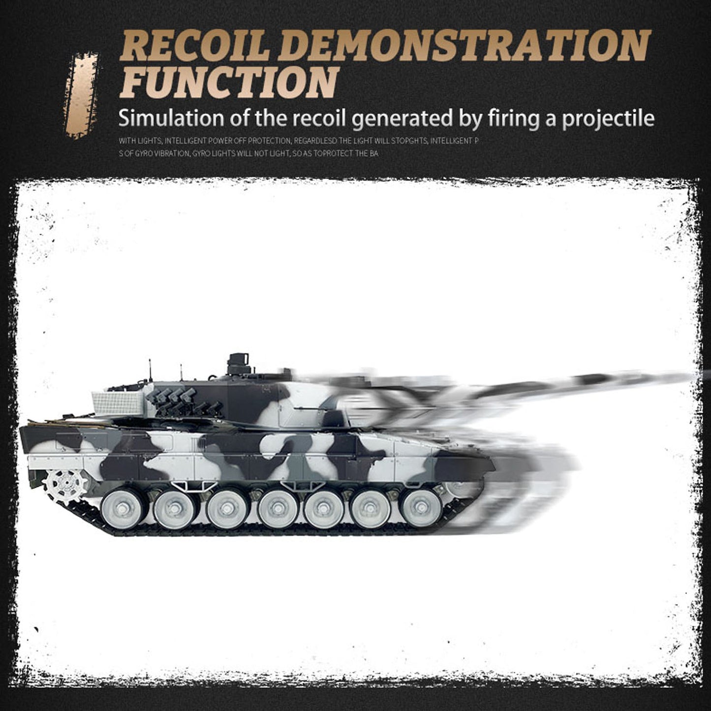 2.4G Henglong 1/16 7.0 Leopard2A6 RC Tank 3889 Metal Gearbox Suspension Bars BB IR Barrel Recoil Sound Smoking Light Battery