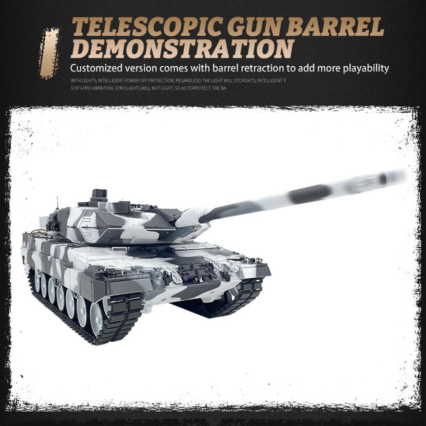 2.4G Henglong 1/16 7.0 Leopard2A6 RC Tank 3889 Metal Gearbox Suspension Bars BB IR Barrel Recoil Sound Smoking Light Battery