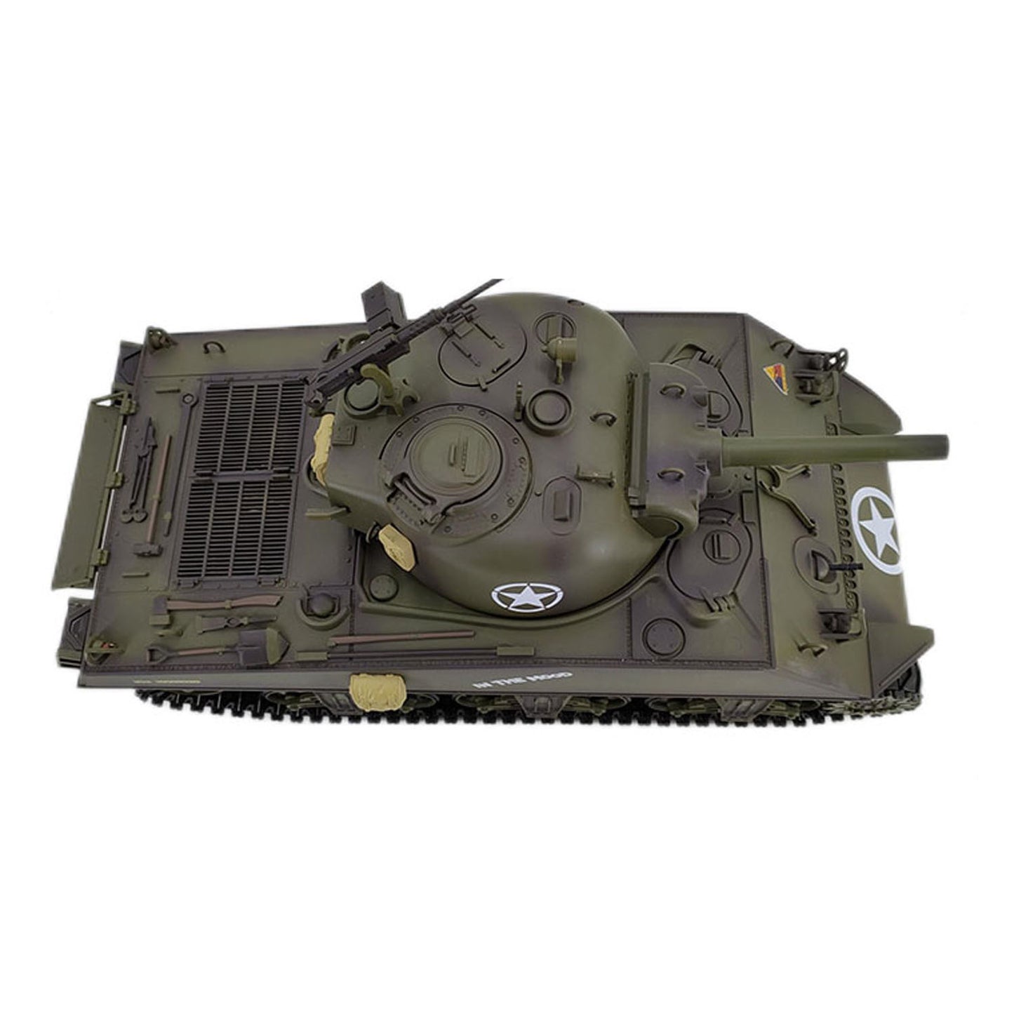 Plastic Henglong 1/16 7.0 RC Tank M4A3 Sherman 3898 320 Degree Turret Rotation Barrel Recoil BB IR Smoking Steel Gearbox Battery 2.4G Radio