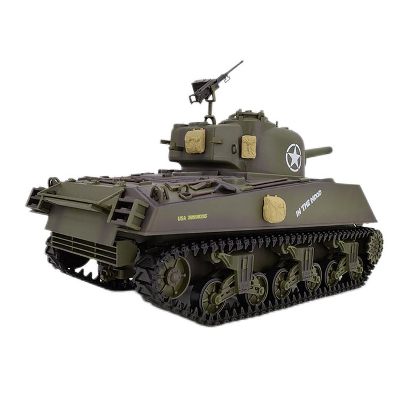 Henglong 1/16 Special Spray Painting 7.0 Plastic 3898 M4A3 Sherman RC Tank 320 Degree Turret BB IR Barrel Recoil Smoke Metal Suspension Arm Gearbox
