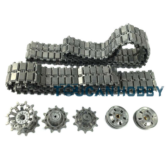 Heng Long Metal Tracks Sprockets Road Wheels Idlers Driving Axle Bearings Part For British Challenger II 3908 RC  Tank Model