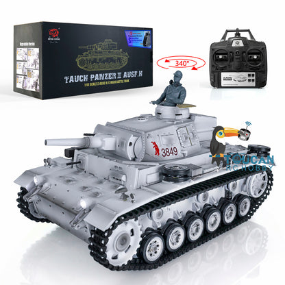 2.4G Henglong 1/16 Snow 7.0 Plastic German Panzer III H RTR RC Tank Model 3849 Metal Barrel Radio Control Vehicle Infrared Combating System