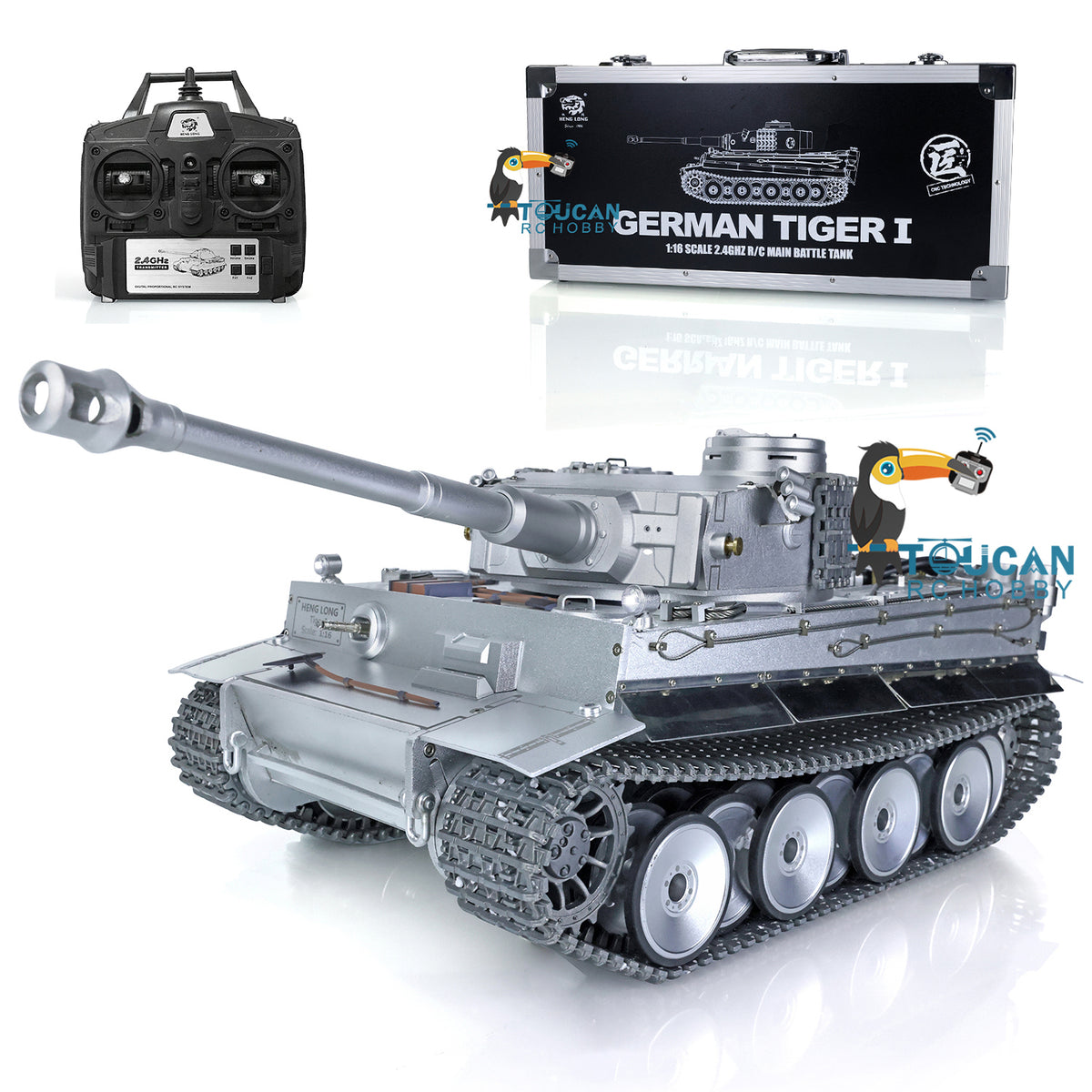 IN Stock Henglong 1/16 TK7.1 Full Metal 3818-Pro German Tiger I RTR RC Tank with 360 Degrees Turret BB IR Smoke Sound Light System