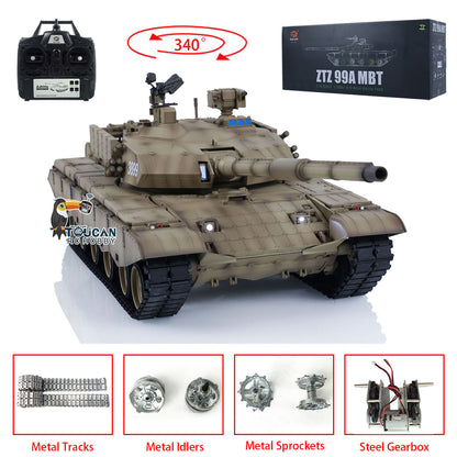 2.4G Henglong 1/16 7.0 Upgraded Chinese 99A RTR RC Military Radio Controlled Armored Vehicle Tank Model 3899A Metal Track DIY