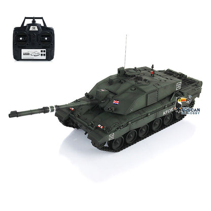 Henglong 1/16 Dark Green 7.0 Challenger II RC Tank 3908 360 Degree Turret Rotation Metal Tracks Idler Road Wheels Smoking System