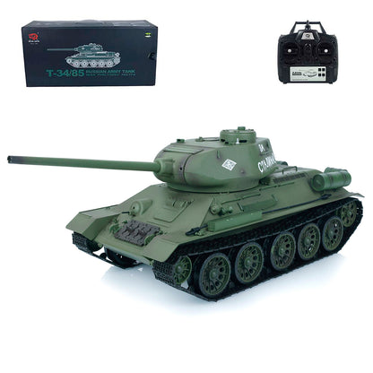 2.4G Henglong 1/16 7.0 Plastic 3909 Soviet Union T34/85 RTR RC Tank BB Infrared Combat 360 Degree Turret Metal Barrel Smoke
