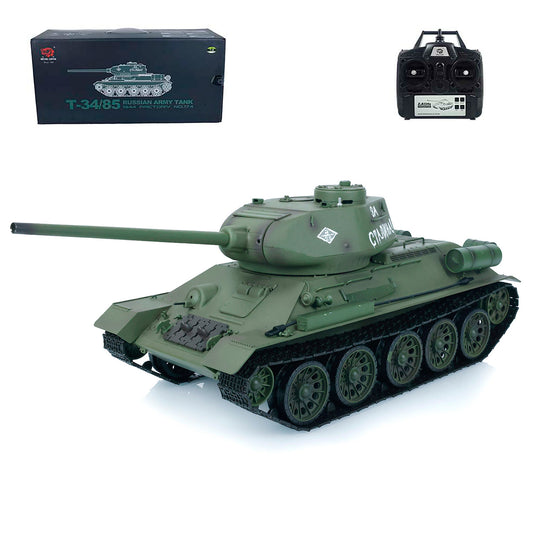 2.4G Henglong 1/16 7.0 Plastic 3909 Soviet Union T34/85 RTR RC Tank BB Infrared Combat 360 Degree Turret Metal Barrel Smoke