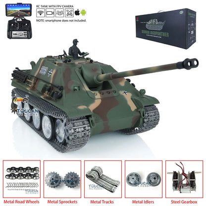 Henglong 1/16 7.0 Customized Jadpanther RTR RC Tank 3869 FPV Metal Tracks Wheels Return Rollers Infrared Combating System