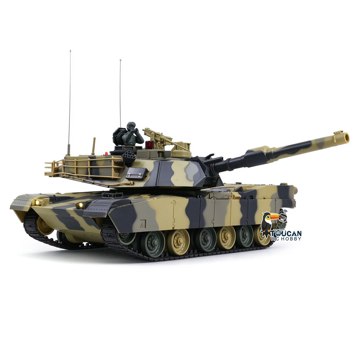 IN Stock Henglong 1/24 Plastic 3816 AbramsM1A2 RC Tank Model with Smoke Infrared Combat Turret Elevation and Depression Sound Light