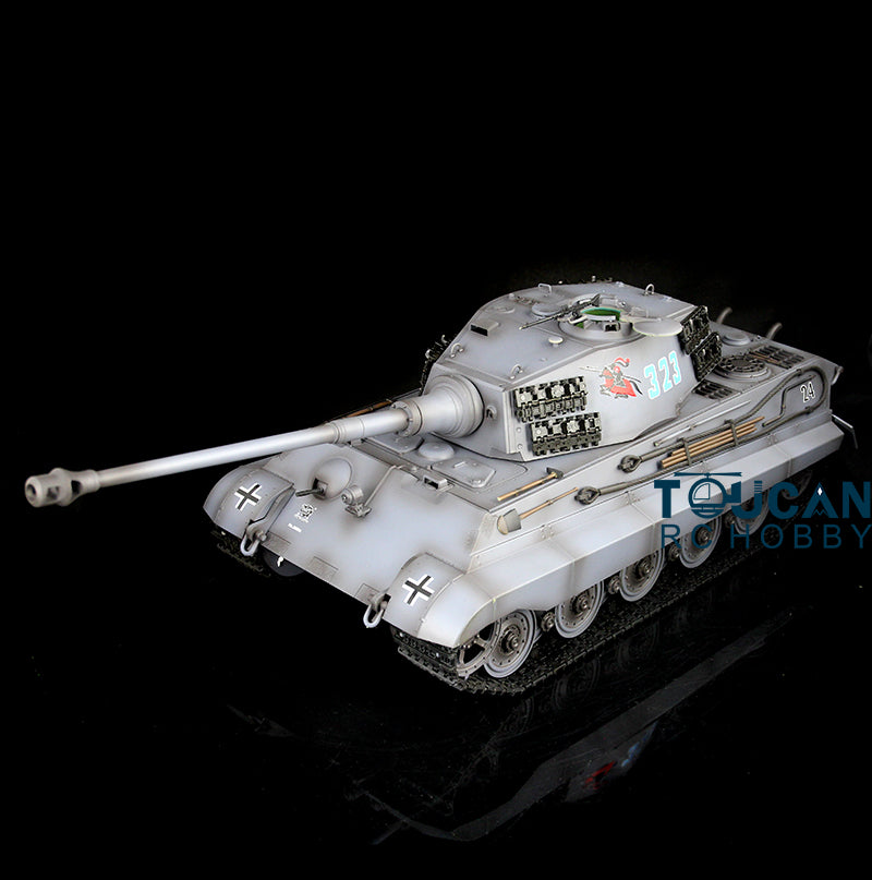 2.4G Henglong 1/16 Yellow 7.0 Upgraded King Tiger RTR RC Tank 3888A Metal Barrel Tracks Sprocket Wheels Infrared Combating System