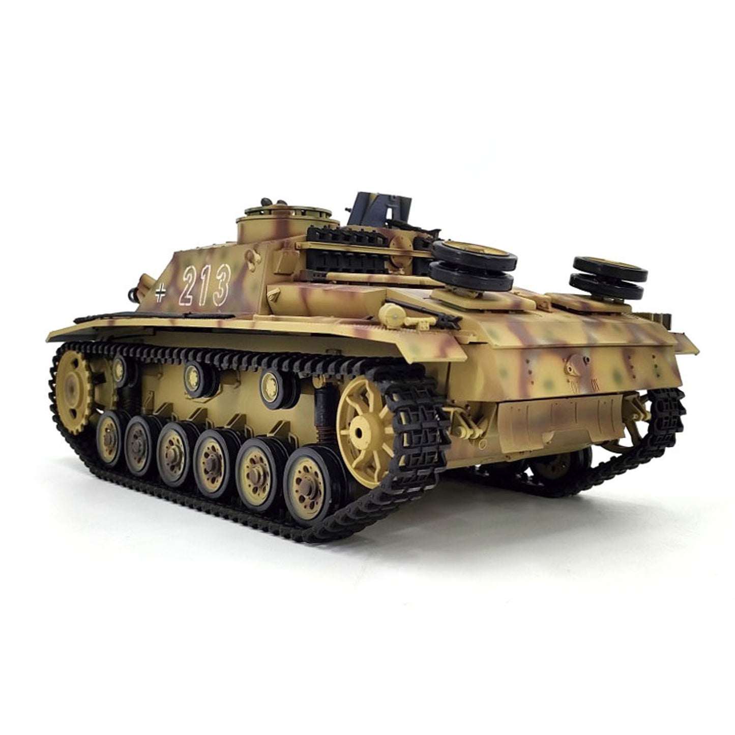2.4G Henglong 1/16 7.0 Plastic German Stug III RTR RC Tank Model 3868 BB IR Steel Gearbox 1800MAH Battery Radio Sound Lights