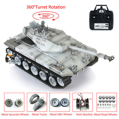 Henglong 1/16 TK7.0 USA Walker Bulldog 3839 RTR RC Tank with Metal Sprockets Wheels Gearbox Tracks