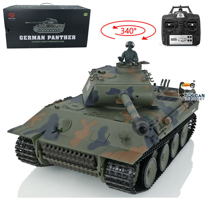2.4Ghz Henglong 1/16 Snow 7.0 Plastic Ver German Panther V RTR RC Tank Remote Control Vehicle 3819 Infrared Combating System