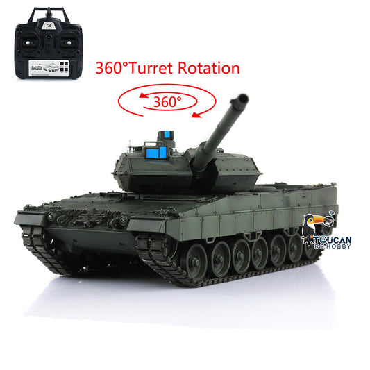 IN Stock Henglong 1/16 TK7.0 Plastic 3889 Leopard2A6 RTR RC Tank 360 Degrees Turret BB Infrared Combat Smoke Sound Light Metal Barrel