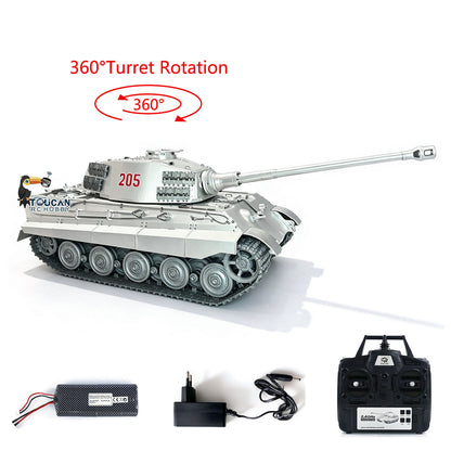New Arrival!!!Henglong 1/16 King Tiger Heavy RC Tank 3888 Metal Remote Control Military Tanks BB Firing 360 Degree Turret Smoke Light Sound