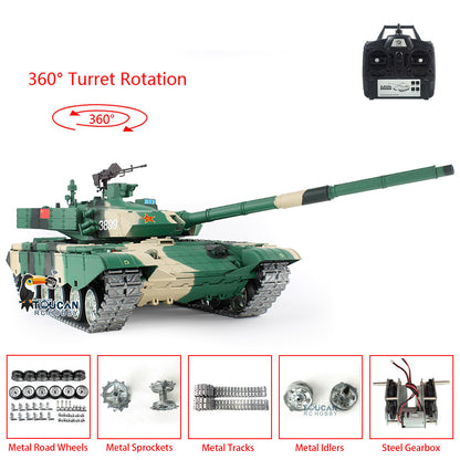 Henglong 1/16 7.0 99A RC Tank Remote Controlled Military Vehicle Chinese Panzer 3899A 360 Degree Turret Metal Tracks Wheels