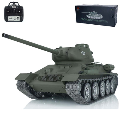 US Warehouse 1/16 7.0 Henglong 3909 Soviet T34-85 RC Tank Infrared Combating Smoking 360 Degree Metal Wheels Barrel Recoil Mainboard