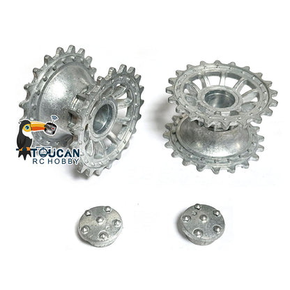 US Stock 1 Pair Metal Sprockets Drive Wheel for Heng Long 1/16 RC Battle Tanks German Tiger I 3818 Panther 3819 Military Armored Vehicle Parts