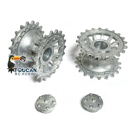 US Stock 1 Pair Metal Sprockets Drive Wheel for Heng Long 1/16 RC Battle Tanks German Tiger I 3818 Panther 3819 Military Armored Vehicle Parts